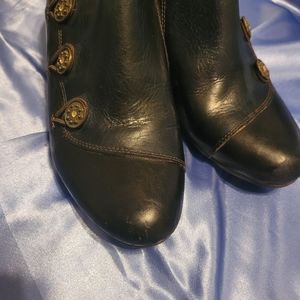 L’Artiste Spring Step Blueberry Leather Hand Painted Ankle Boots Size 40 US 9